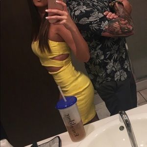 Yellow mini dress